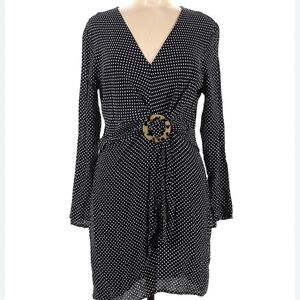 Topshop Navy and White Polka Dot Dress Size 6